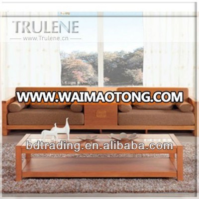 wood material living room fabric sofa set